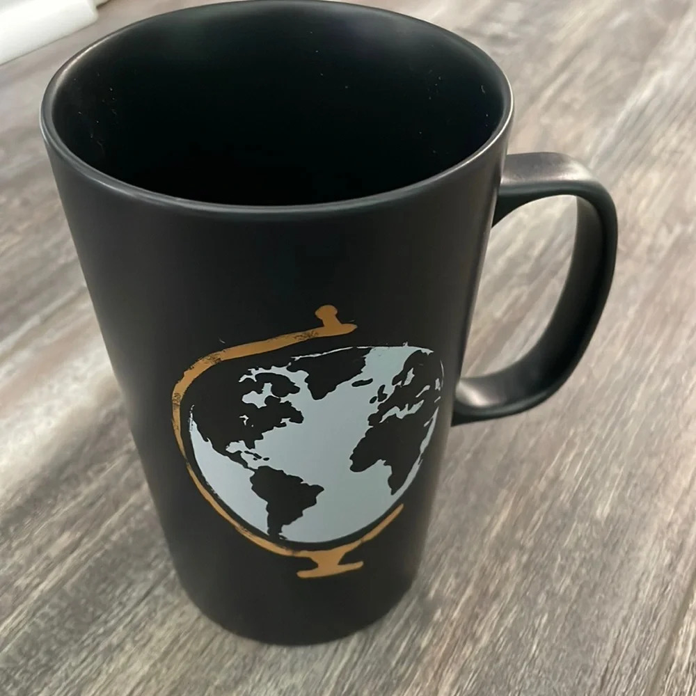 Starbucks 2015 Black Gold World Globe Tall Mug